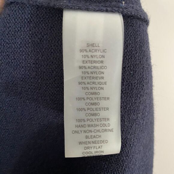 VINCE CAMUTO Blue Ruffled Peek a Boo Collar & Sleeve Sweater Mini Dress Size S - Picture 7 of 7